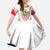 Saint Kitts and Nevis Kid Short Sleeve Dress with Vibrant Flag Colors and Hibiscus Flower Design - Wonder Print Shop