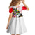 Saint Kitts and Nevis Kid Short Sleeve Dress with Vibrant Flag Colors and Hibiscus Flower Design - Wonder Print Shop