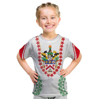 Saint Kitts and Nevis Kid T Shirt with Vibrant Flag Colors and Hibiscus Flower Design - Wonder Print Shop