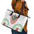 Saint Kitts and Nevis Leather Tote Bag with Vibrant Flag Colors and Hibiscus Flower Design - Wonder Print Shop