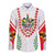 Saint Kitts and Nevis Long Sleeve Button Shirt with Vibrant Flag Colors and Hibiscus Flower Design - Wonder Print Shop