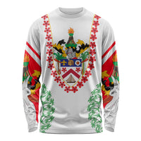 Saint Kitts and Nevis Long Sleeve Shirt with Vibrant Flag Colors and Hibiscus Flower Design - Wonder Print Shop