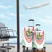 Saint Kitts and Nevis Luggage Cover with Vibrant Flag Colors and Hibiscus Flower Design - Wonder Print Shop