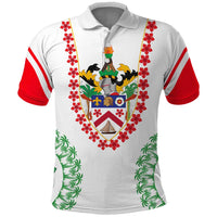 Saint Kitts and Nevis Polo Shirt with Vibrant Flag Colors and Hibiscus Flower Design - Wonder Print Shop