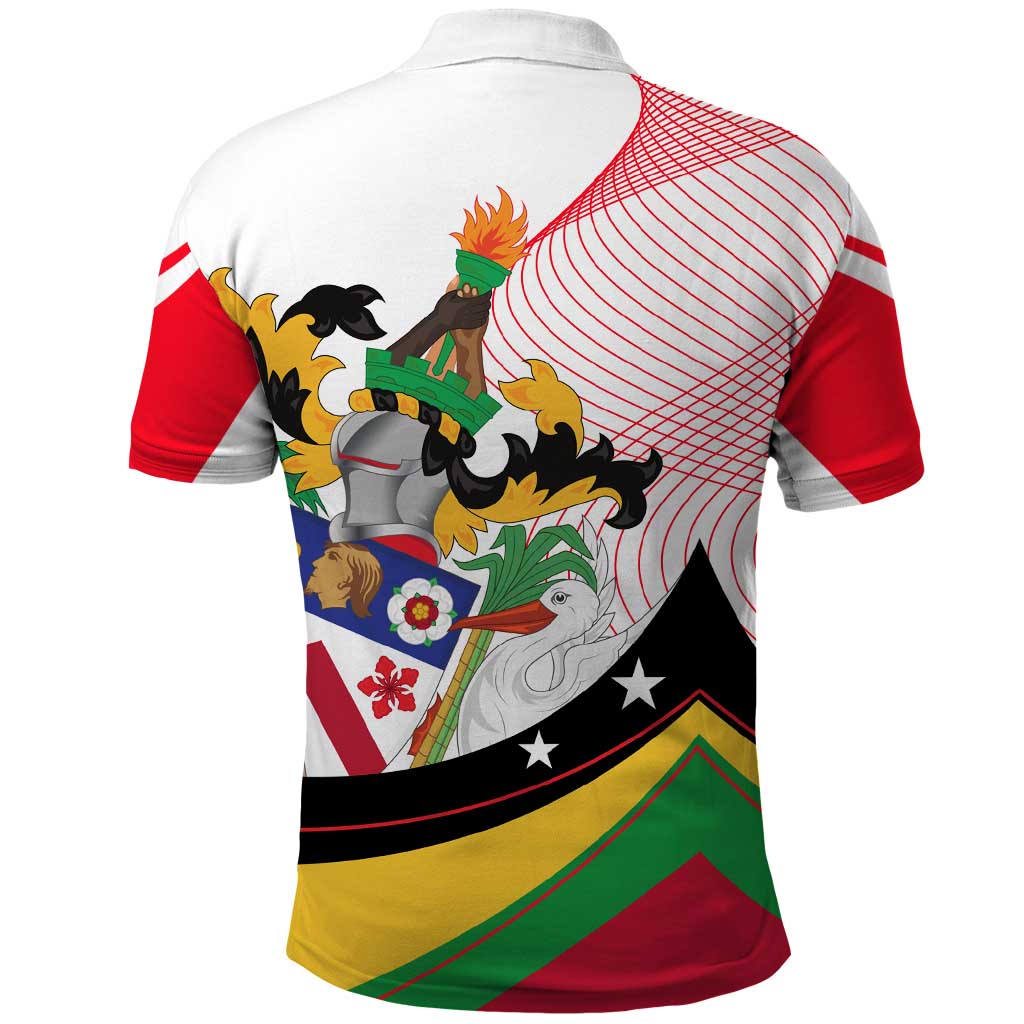 Saint Kitts and Nevis Polo Shirt with Vibrant Flag Colors and Hibiscus Flower Design - Wonder Print Shop