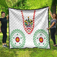 Saint Kitts and Nevis Quilt with Vibrant Flag Colors and Hibiscus Flower Design - Wonder Print Shop