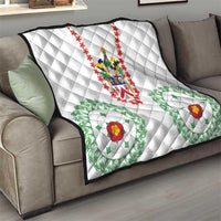 Saint Kitts and Nevis Quilt with Vibrant Flag Colors and Hibiscus Flower Design - Wonder Print Shop