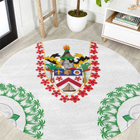 Saint Kitts and Nevis Round Carpet with Vibrant Flag Colors and Hibiscus Flower Design - Wonder Print Shop
