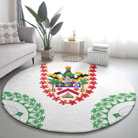 Saint Kitts and Nevis Round Carpet with Vibrant Flag Colors and Hibiscus Flower Design - Wonder Print Shop