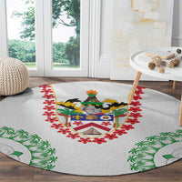 Saint Kitts and Nevis Round Carpet with Vibrant Flag Colors and Hibiscus Flower Design - Wonder Print Shop