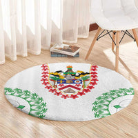 Saint Kitts and Nevis Round Carpet with Vibrant Flag Colors and Hibiscus Flower Design - Wonder Print Shop