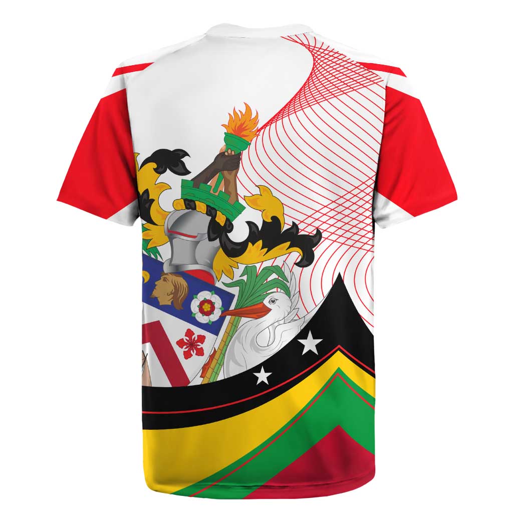 Saint Kitts and Nevis Rugby Jersey with Vibrant Flag Colors and Hibiscus Flower Design - Wonder Print Shop