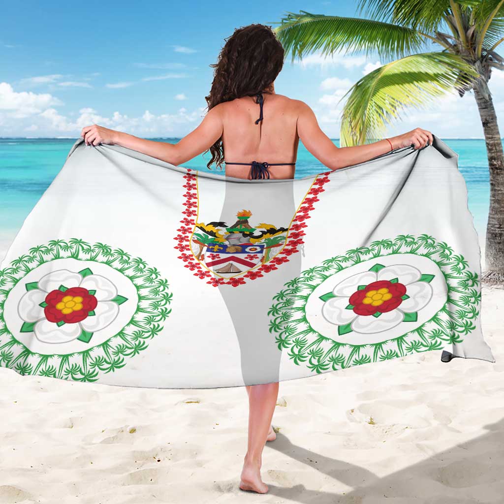 Saint Kitts and Nevis Sarong with Vibrant Flag Colors and Hibiscus Flower Design - Wonder Print Shop
