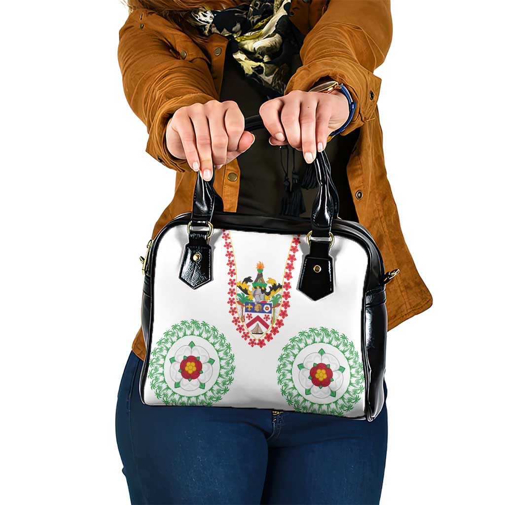Saint Kitts and Nevis Shoulder Handbag with Vibrant Flag Colors and Hibiscus Flower Design - Wonder Print Shop