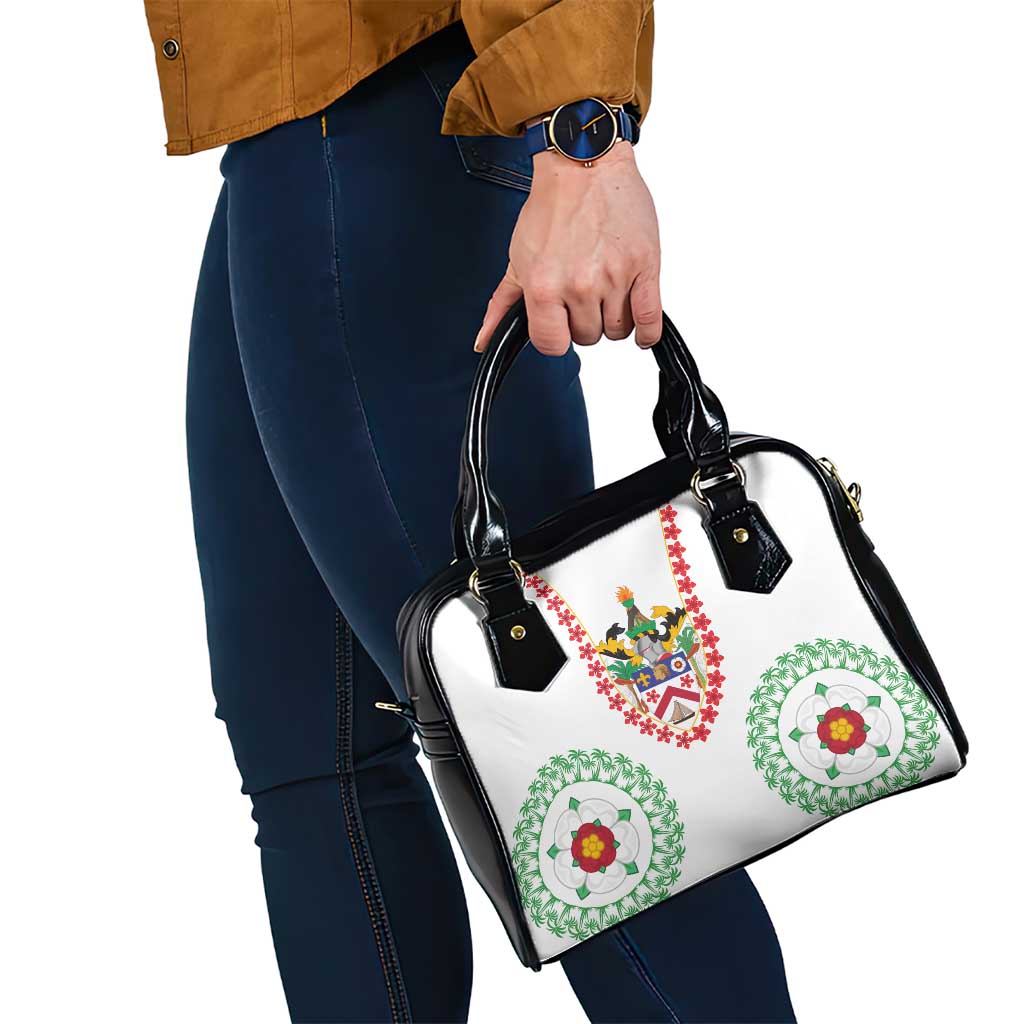 Saint Kitts and Nevis Shoulder Handbag with Vibrant Flag Colors and Hibiscus Flower Design - Wonder Print Shop
