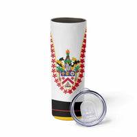 Saint Kitts and Nevis Skinny Tumbler with Vibrant Flag Colors and Hibiscus Flower Design - Wonder Print Shop