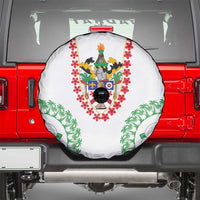 Saint Kitts and Nevis Spare Tire Cover with Vibrant Flag Colors and Hibiscus Flower Design - Wonder Print Shop