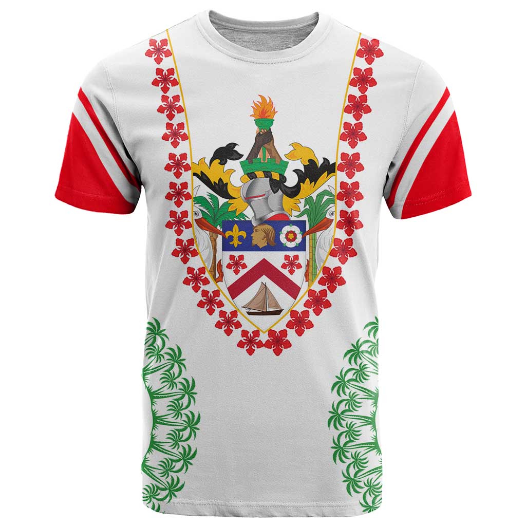 Saint Kitts and Nevis T Shirt with Vibrant Flag Colors and Hibiscus Flower Design - Wonder Print Shop