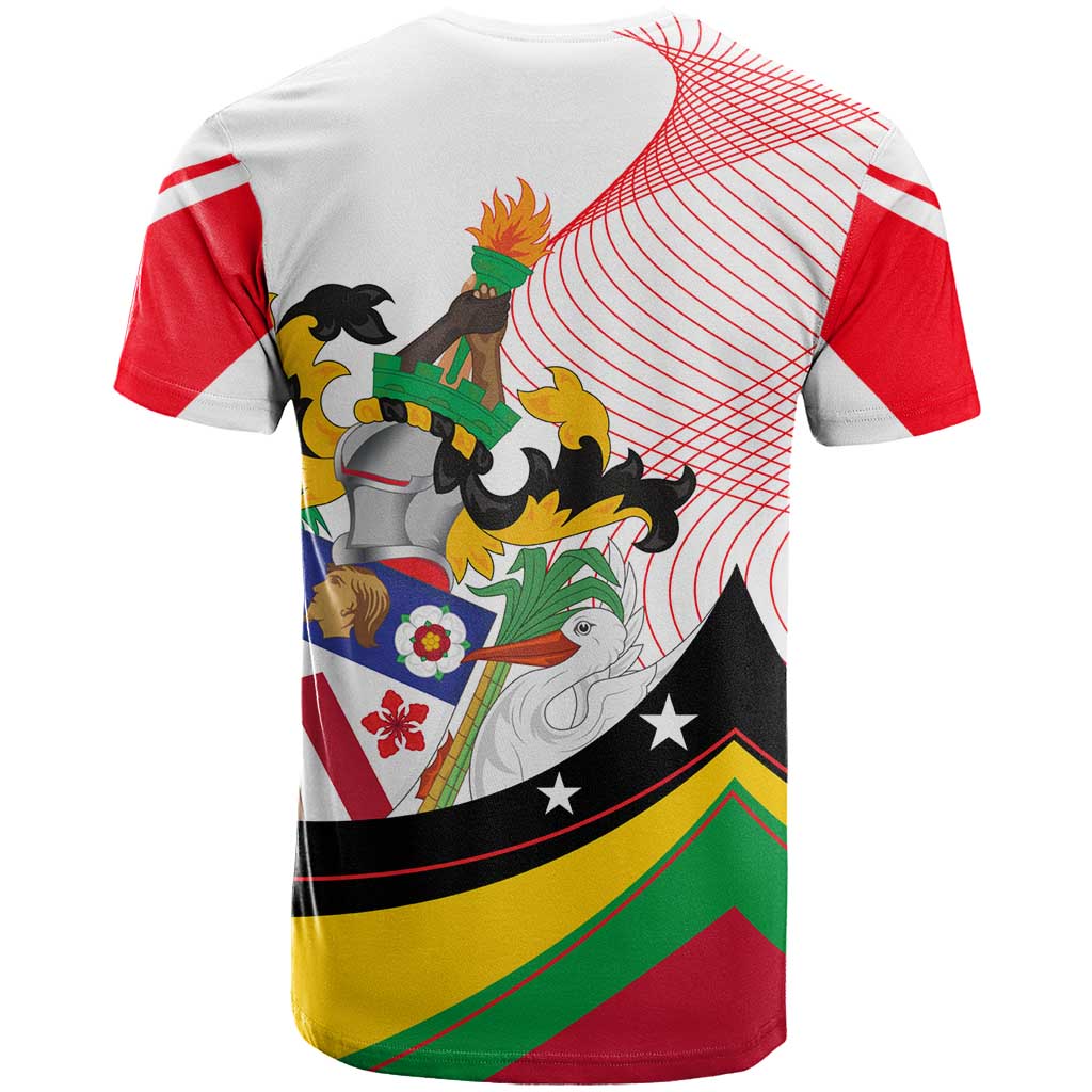Saint Kitts and Nevis T Shirt with Vibrant Flag Colors and Hibiscus Flower Design - Wonder Print Shop
