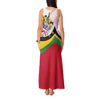 Saint Kitts and Nevis Tank Maxi Dress with Vibrant Flag Colors and Hibiscus Flower Design - Wonder Print Shop