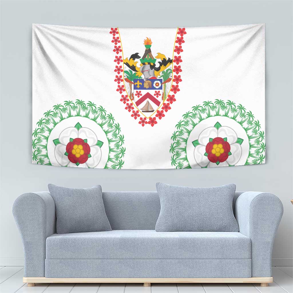 Saint Kitts and Nevis Tapestry with Vibrant Flag Colors and Hibiscus Flower Design - Wonder Print Shop