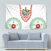 Saint Kitts and Nevis Tapestry with Vibrant Flag Colors and Hibiscus Flower Design - Wonder Print Shop