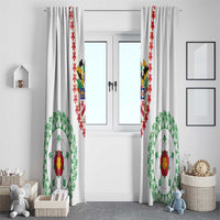 Saint Kitts and Nevis Window Curtain with Vibrant Flag Colors and Hibiscus Flower Design - Wonder Print Shop