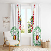 Saint Kitts and Nevis Window Curtain with Vibrant Flag Colors and Hibiscus Flower Design - Wonder Print Shop
