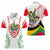 Saint Kitts and Nevis Women Polo Shirt with Vibrant Flag Colors and Hibiscus Flower Design - Wonder Print Shop