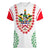 Saint Kitts and Nevis Women V-Neck T-Shirt with Vibrant Flag Colors and Hibiscus Flower Design - Wonder Print Shop
