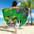 Saint Kitts and Nevis Apparel Beach Blanket with National Coat of Arms and Cannon Graphic in Red and Green Cultural Pattern Design - Wonder Print Shop