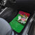 Saint Kitts and Nevis Apparel Car Mats with National Coat of Arms and Cannon Graphic in Red and Green Cultural Pattern Design - Wonder Print Shop