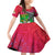Saint Kitts and Nevis Apparel Family Matching Off Shoulder Short Dress and Hawaiian Shirt with National Coat of Arms and Cannon Graphic in Red and Green Cultural Pattern Design - Wonder Print Shop
