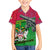 Saint Kitts and Nevis Apparel Family Matching Off Shoulder Short Dress and Hawaiian Shirt with National Coat of Arms and Cannon Graphic in Red and Green Cultural Pattern Design - Wonder Print Shop