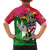 Saint Kitts and Nevis Apparel Family Matching Short Sleeve Bodycon Dress and Hawaiian Shirt with National Coat of Arms and Cannon Graphic in Red and Green Cultural Pattern Design - Wonder Print Shop