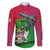 Saint Kitts and Nevis Apparel Family Matching Short Sleeve Bodycon Dress and Hawaiian Shirt with National Coat of Arms and Cannon Graphic in Red and Green Cultural Pattern Design - Wonder Print Shop