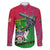 Saint Kitts and Nevis Apparel Family Matching Summer Maxi Dress and Hawaiian Shirt with National Coat of Arms and Cannon Graphic in Red and Green Cultural Pattern Design - Wonder Print Shop