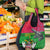 Saint Kitts and Nevis Apparel Grocery Bag with National Coat of Arms and Cannon Graphic in Red and Green Cultural Pattern Design - Wonder Print Shop