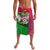 Saint Kitts and Nevis Apparel Lavalava with National Coat of Arms and Cannon Graphic in Red and Green Cultural Pattern Design - Wonder Print Shop