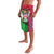 Saint Kitts and Nevis Apparel Lavalava with National Coat of Arms and Cannon Graphic in Red and Green Cultural Pattern Design - Wonder Print Shop