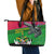 Saint Kitts and Nevis Apparel Leather Tote Bag with National Coat of Arms and Cannon Graphic in Red and Green Cultural Pattern Design - Wonder Print Shop