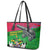 Saint Kitts and Nevis Apparel Leather Tote Bag with National Coat of Arms and Cannon Graphic in Red and Green Cultural Pattern Design - Wonder Print Shop