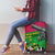 Saint Kitts and Nevis Apparel Luggage Cover with National Coat of Arms and Cannon Graphic in Red and Green Cultural Pattern Design - Wonder Print Shop