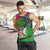 Saint Kitts and Nevis Apparel Men Tank Top with National Coat of Arms and Cannon Graphic in Red and Green Cultural Pattern Design - Wonder Print Shop