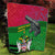Saint Kitts and Nevis Apparel Quilt with National Coat of Arms and Cannon Graphic in Red and Green Cultural Pattern Design - Wonder Print Shop