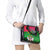 Saint Kitts and Nevis Apparel Shoulder Handbag with National Coat of Arms and Cannon Graphic in Red and Green Cultural Pattern Design - Wonder Print Shop