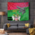 Saint Kitts and Nevis Apparel Tapestry with National Coat of Arms and Cannon Graphic in Red and Green Cultural Pattern Design - Wonder Print Shop