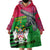 Saint Kitts and Nevis Apparel Wearable Blanket Hoodie with National Coat of Arms and Cannon Graphic in Red and Green Cultural Pattern Design - Wonder Print Shop