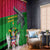 Saint Kitts and Nevis Apparel Window Curtain with National Coat of Arms and Cannon Graphic in Red and Green Cultural Pattern Design - Wonder Print Shop