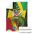 Saint Kitts and Nevis Apparel Blanket with Coat of Arms, Palm Trees, and Hammock Graphic in Tropical Green and Flag-Inspired Design - Wonder Print Shop